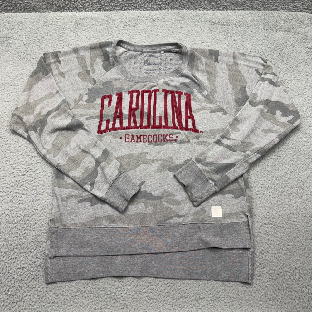 Pressbox Womens Size Large USC South Carolina Gamecocks Camo Crewneck Sweatshirt